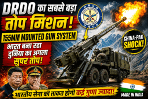 DRDO 155mm Mounted Gun System mounted on a military truck representing India's indigenous next-generation mobile artillery for the Indian Army